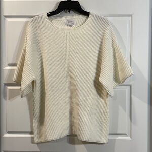 Sabo Chunky Knit Oversized Cream Sweater Exaggerated short sleeve XXS